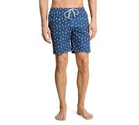 Badeshorts TOM TAILOR DENIM, Gr. L, N-Gr, blau weiß mini palm print, Web, Polyester, bedruckt, gemustert, Badehosen Badeshorts, Schwimmshorts mit Allover-Print (86157650-L) blau weiß mini palm print