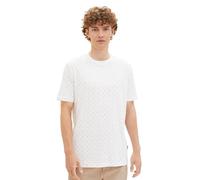 Tom Tailor Denim Herren Basic Crew-Neck T-Shirt mit Allover-Print, 34997 - White Double D Print, S
