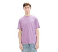 Tom Tailor Denim Herren Basic Crew-Neck T-Shirt mit Foto-Print, 34592 - Blurry Purple, L