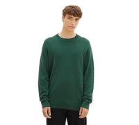 TOM TAILOR Denim Herren Basic Strick-Pullover mit Struktur, 10778 - Hunter Green, L