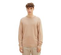TOM TAILOR Denim Herren Basic Strick-Pullover mit Struktur, 11704 - Silver Ecru, XL