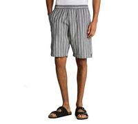 Denim Tom Tailor - TTRELAXED Shorts mit Leinenanteil black greyish stripe - Gr. - XL