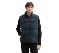 Tom Tailor Denim Herren Cord Puffer Weste mit Stehkragen,10362 - Dark Gable Green, L