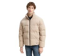 Steppjacke TOM TAILOR DENIM, Herren, Gr. M, beige (cashew beige), Web, Obermaterial: 90% Polyester, 10% Polyamid. Futter: 100% Polyester, Strukturmuster, unifarben, regular fit taillenbedeckt, elastis