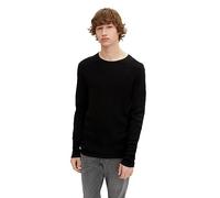 TOM TAILOR Denim Herren 1016090 Crewneck Strickpullover, 29999 - Black, L EU
