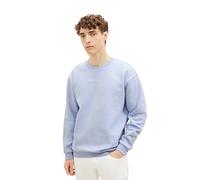 Tom Tailor Denim Herren Crewneck Sweatshirt mit kleinem Logo-Print, 11486 - Brunnera Blue, XL
