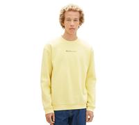 Tom Tailor Denim Herren Crewneck Sweatshirt mit kleinem Logo-Print, 12915 - Canary Light, L
