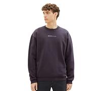 TOM TAILOR Denim Herren Crewneck Sweatshirt mit Logo-Print
