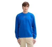 TOM TAILOR Denim Herren Crewneck Sweatshirt mit Logo-Print