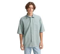 Tom Tailor Denim Herren Overshirt-Hemd kurzärmelig Light Ice Blue Größe M