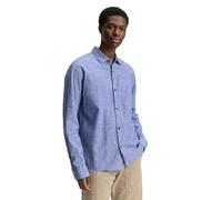 Denim Tom Tailor - Relaxed Fit Hemd mit Leinenanteil royal blue chambray - Gr. - L