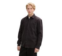 Langarmhemd TOM TAILOR DENIM Gr. M, N-Gr, grau (coal grau), Herren, Web, Obermaterial: 100% Baumwolle, unifarben, Hemden, mit Brusttasche, aus reiner Baumwolle (31364533-M) coal grau