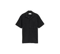 Denim Tom Tailor - Relaxed Fit Resort Kurzarmhemd black leaves jacquard - Gr. - L