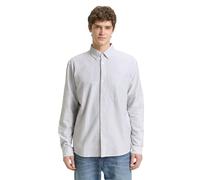 Denim Tom Tailor - Relaxed Fit Hemd aus Baumwolle white small stripe - Gr. - XXL