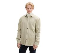 Tom Tailor Denim Langarmhemd Relaxed Garment Dye 100% Baumwolle Beige Abbey Stone Herren XL