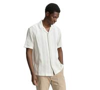 TOM TAILOR DENIM - Relaxed Fit Kurzarmhemd mit Streifenmuster off white big structure stripe S