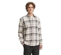 Tom Tailor Denim Herrenhemd 1047348 Relaxed Fit Karomuster Off-White XXL