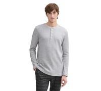 TOM TAILOR Denim Herren Henley Longsleeve, 15398 - Light Stone Grey Melange, M