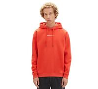 TOM TAILOR Denim Herren Hoodie Sweatshirt mit kleinem Logo-Print 11487 - Clean Red S