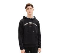 TOM TAILOR Denim Herren Hoodie Sweatshirt mit Logo-Print, Black, S