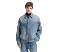 Jeansjacke TOM TAILOR DENIM, Herren, Gr. M, tinted blau denim, Denim/Jeans, Obermaterial: 100% Baumwolle, unifarben, regular fit normal, Manschette, Jacken Jeansjacke, mit Taschen (21978904-M) tinted 