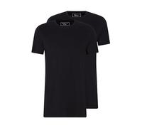 TOM TAILOR Denim Herren Long Fit T-Shirt im Doppelpack, Black, M