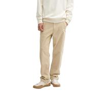 TOM TAILOR DENIM Loose Fit Stoffhose aus reiner Baumwolle mit schmalem Bein in Beige, Größe S