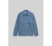 TOM TAILOR DENIM Herren Overshirt aus Cord, blau, Uni, Gr. S