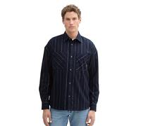 Denim Tom Tailor - Gestreiftes Oversized Hemd navy white pin stripe - Gr. - L