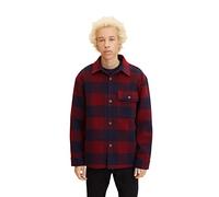 TOM TAILOR Denim Herren Overshirt Jacke mit Karo-Muster 1032438, 28393 - Burgundy Navy Big Vichy Check, XXL