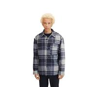 TOM TAILOR Denim Herren Overshirt Jacke mit Karo-Muster 1032438, 30497 - Blue Cream Check, L