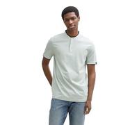 Denim Tom Tailor - Piqué Poloshirt mit Stehkragen fresh green white two tone - Gr. - XXL