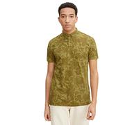 TOM TAILOR Denim Herren Piquée Poloshirt mit Print 1030642, 29206 - Tonal Olive Floral Camou Print, S