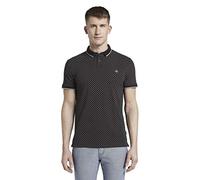 TOM TAILOR Denim Herren Poloshirt mit Allover-Print 1017681, 22812 - Black Small Diamond Dot Print, M