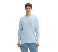 Tom Tailor Denim Strickpullover Regular Fit mit Strukturmuster aus Baumwolle Hellblau Größe M