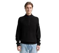 Tom Tailor Denim Regular Fit Troyer mit Raglanärmeln in Black, Größe L