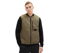 TOM TAILOR Denim Herren Quilted Steppweste mit Bomberkragen