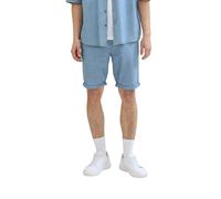 TOM TAILOR Denim Herren Regular Fit Chambray Shorts, 35629 - Light Blue Chambray, XL