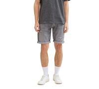 TOM TAILOR Denim Herren Regular Fit Destroyed Jeans Bermuda Shorts, destroyed light stone grey den, XL