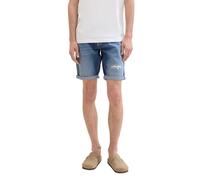 TOM TAILOR Denim Herren Regular Fit Destroyed Jeans Bermuda Shorts, Destroyed Mid Stone Blue Denim, XXL