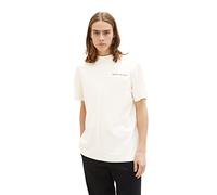 TOM TAILOR Denim Herren Relaed Fit T-Shirt mit Ziernaht 1035612, 12906 - Wool White, L
