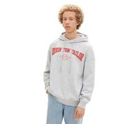 TOM TAILOR Denim Herren Relaxed Fit College Hoodie Sweatshirt, Light Stone Grey Melange, M
