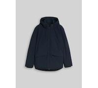 TOM TAILOR DENIM Herren Relaxed Fit Funktionsjacke mit abnehmbarer Kapuze, blau, Uni, Gr. S