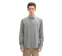 Tom Tailor Denim Herren Relaxed Fit Hemd aus Baumwolle, 36077 - Dark Green Chambray, XL