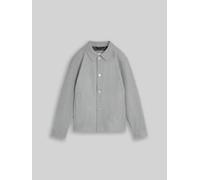 Wolljacke TOM TAILOR DENIM, Herren, Gr. XL, grau (medium silber grau melange), Web, Obermaterial: 100% Polyester. Futter: 100% Polyester, unifarben, normal hüftbedeckend, Rundhals, Jacken, mit Druckkn