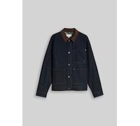 TOM TAILOR DENIM Herren Relaxed Fit Jeansjacke mit Cord-Kragen, blau, Uni, Gr. XL