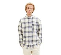 TOM TAILOR Denim Herren Relaxed Fit Karo-Hemd aus Baumwolle mit Brusttasche