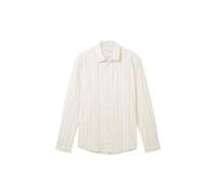 TOM TAILOR Denim Herren Relaxed Fit Oxford Hemd mit Streifen, off white base big stripe, M