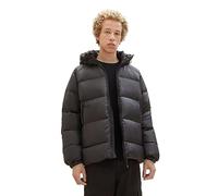 TOM TAILOR Denim Herren Relaxed Fit Recycled Down Puffer-Jacke mit Kapuze