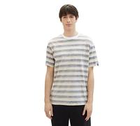 TOM TAILOR Denim Herren Relaxed Fit Streifen T-Shirt aus Baumwolle, 34982 - Black Multi Stripe, XL